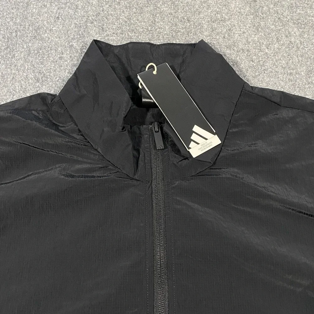 Adidas Future Icons 3-Stripes Woven 1/2 Zip Windbreaker Adult L Green Black